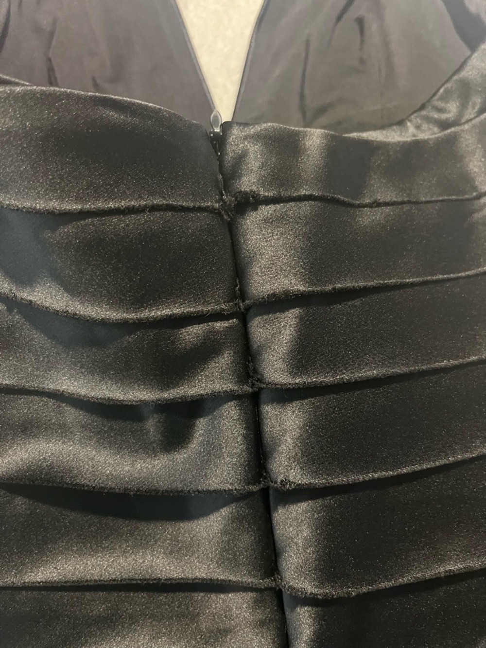 BCBGMaxAzria Black Halter Pleated Satin Mini Dress - Picture 4 of 7